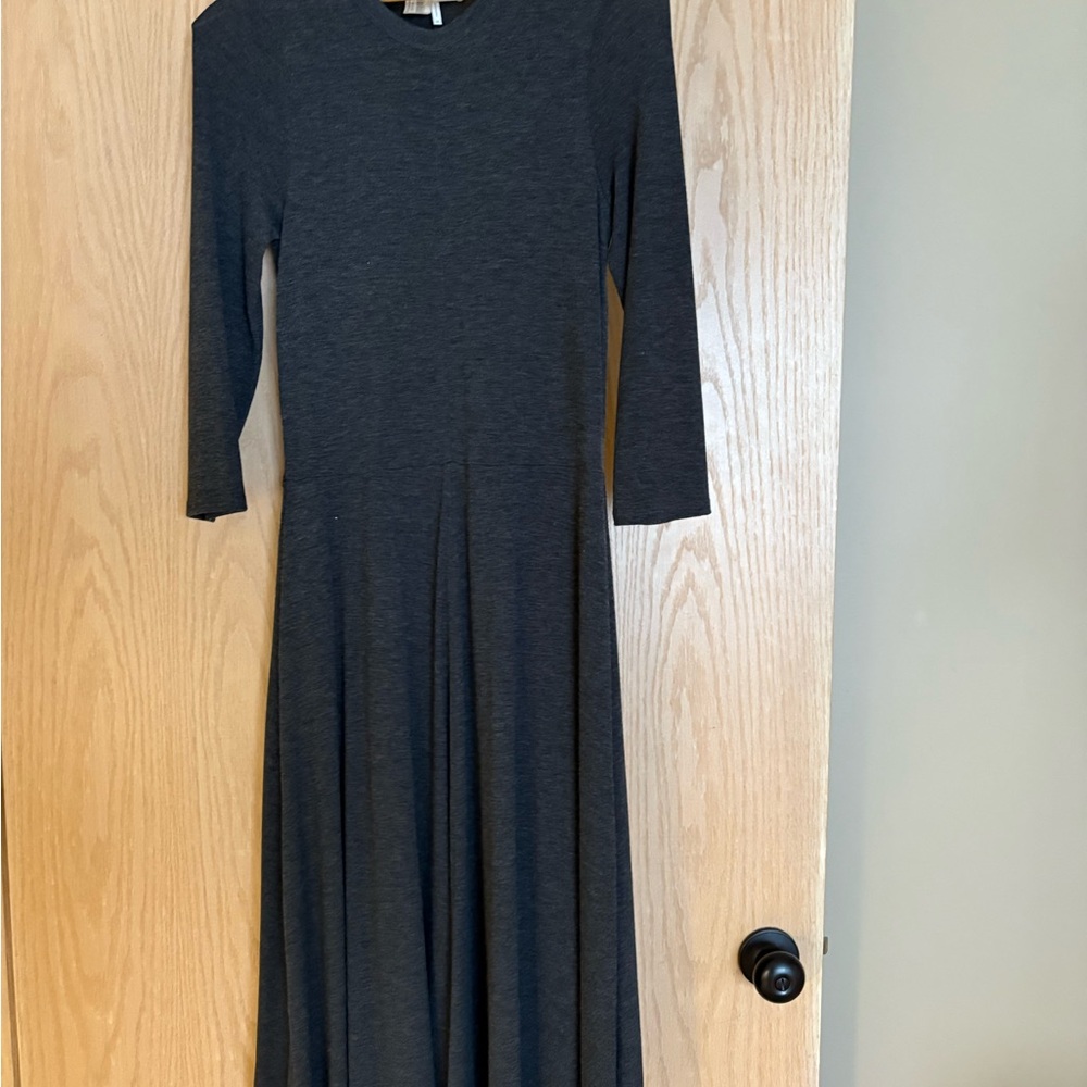 Three Dots Charcoal Long Sleeve Dress